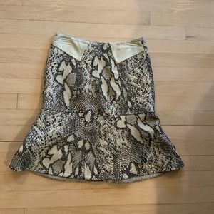 Yigal Azrouel gray snake print fit/flare skirt, size 2